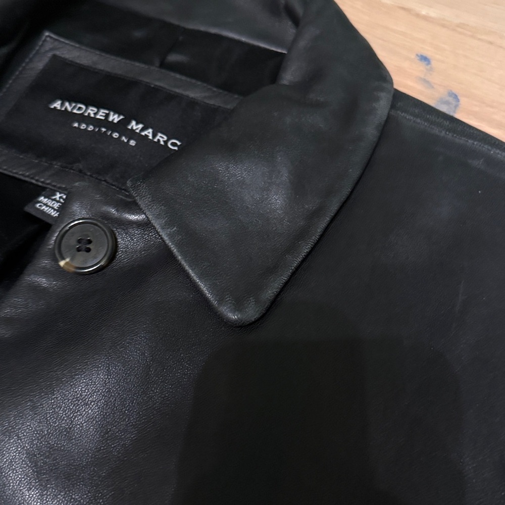 Andrew Marc 100% Black Leather Jacket - Picture 3 of 9
